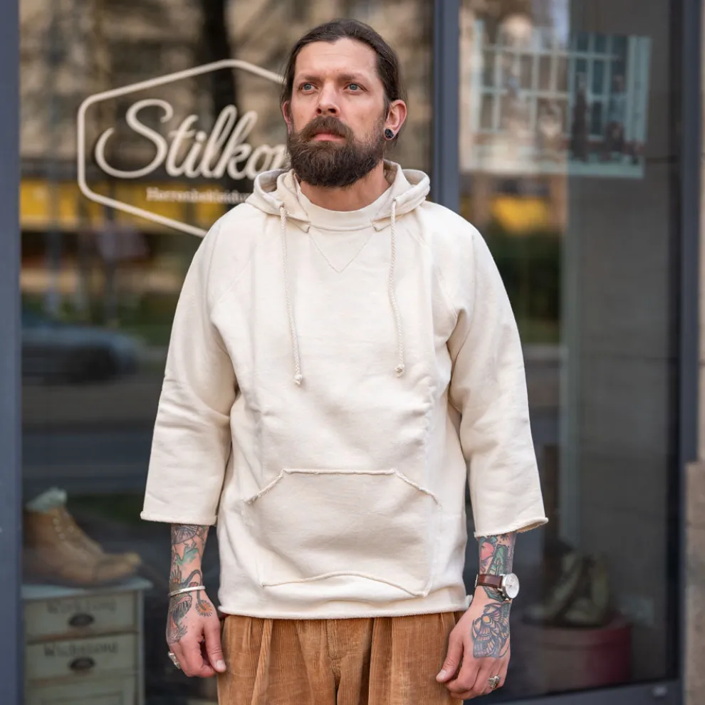 Boxing Hooded Sweatshirt 3/4 Natural