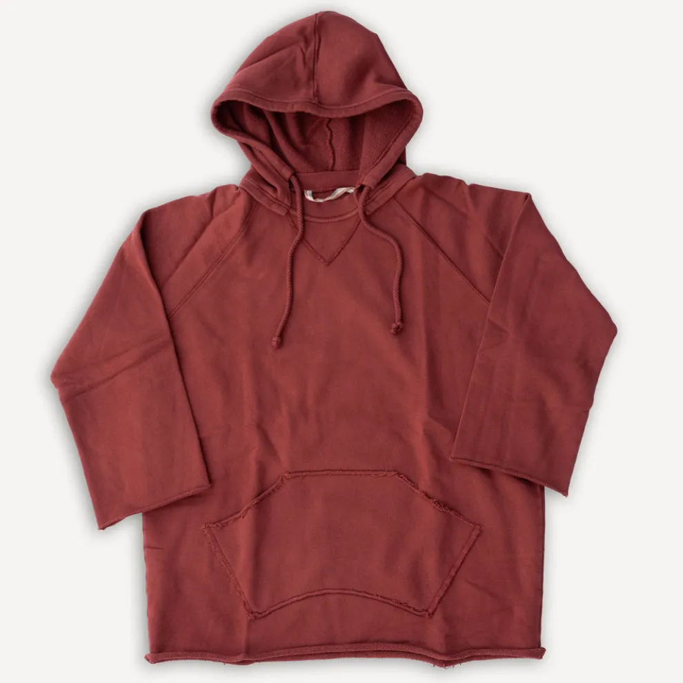 Boxing Hooded Sweatshirt 3/4 Burgundy