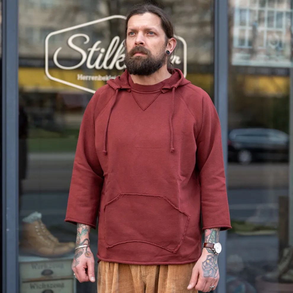 Boxing Hooded Sweatshirt 3/4 Burgundy