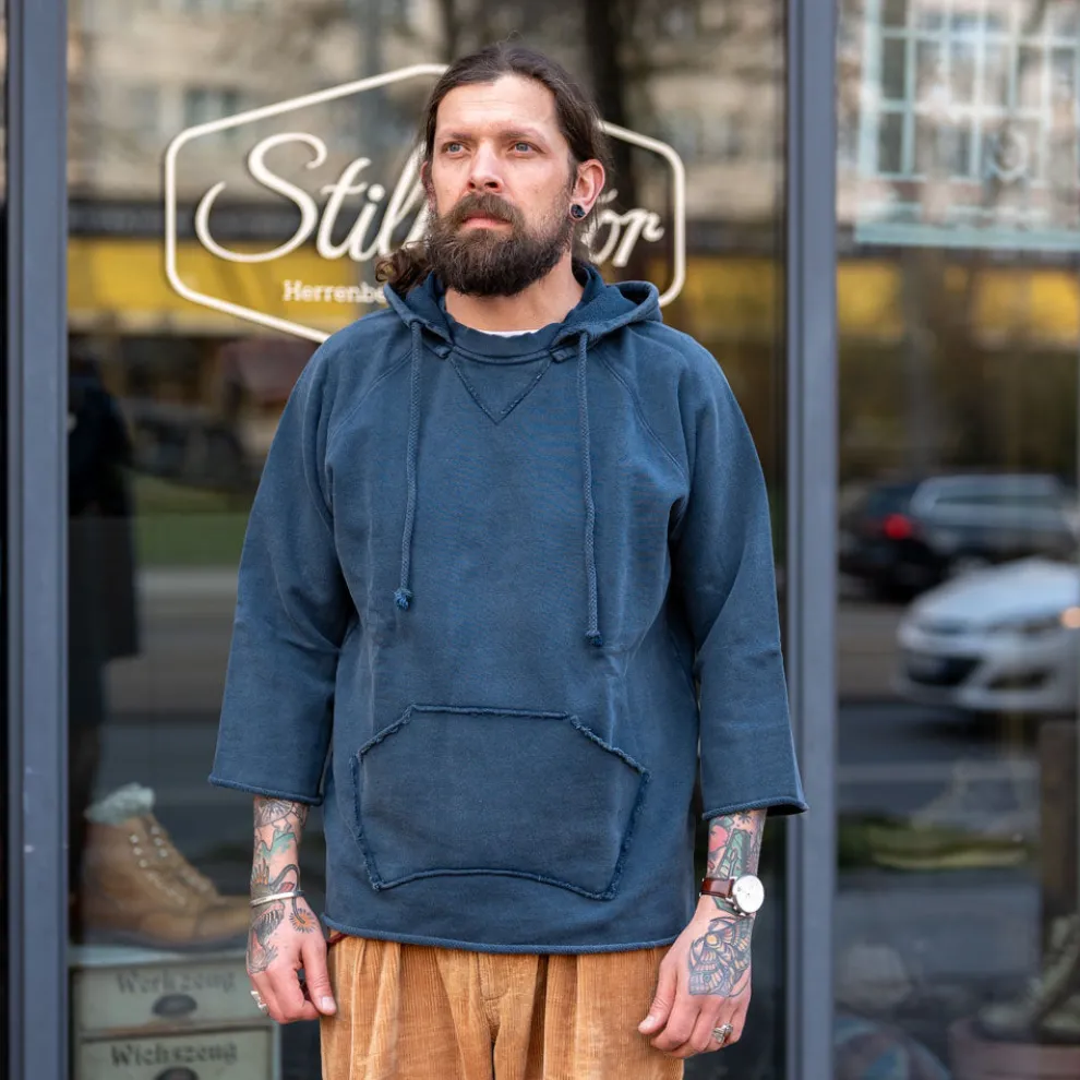 Boxing Hooded Sweatshirt 3/4 Vintage Navy