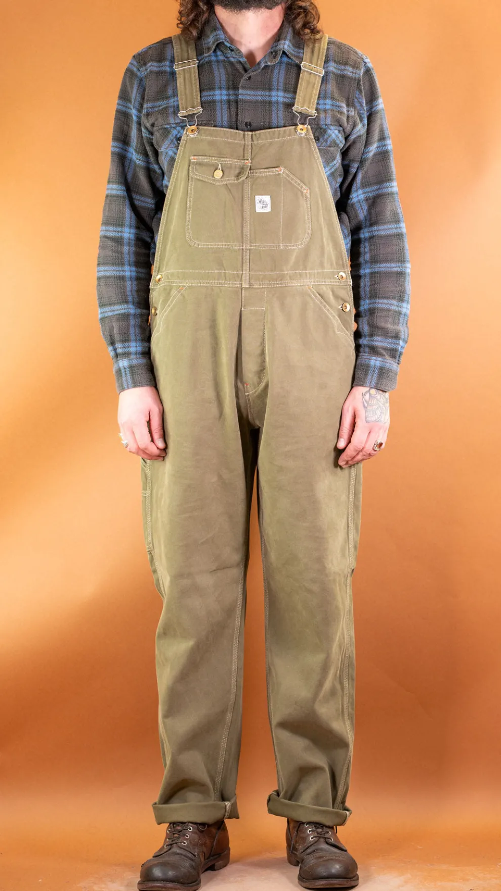 Canvas Bib Overall Green