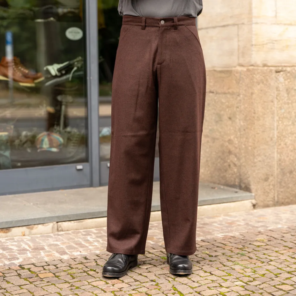 Carlo Trousers Lambswool Marron