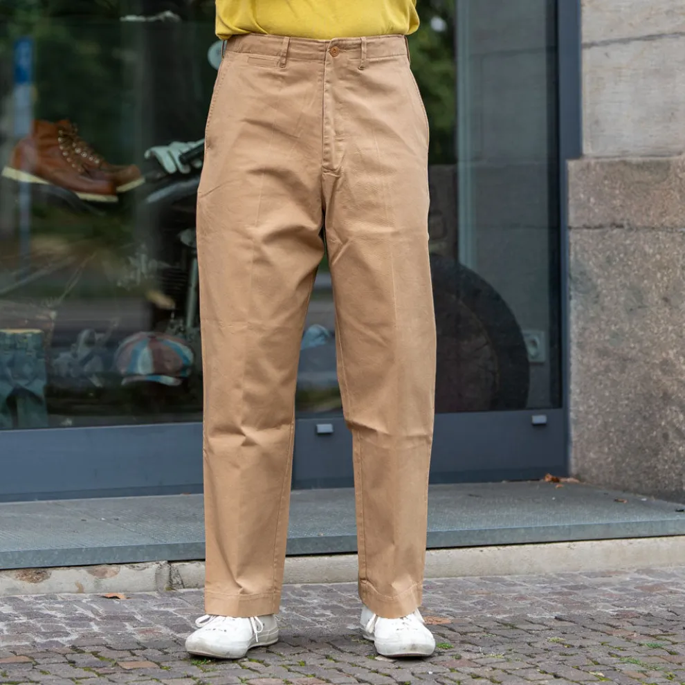 Chino Bio-Baumwolle Twill 300g Relaxed Fit Khaki CHINO01