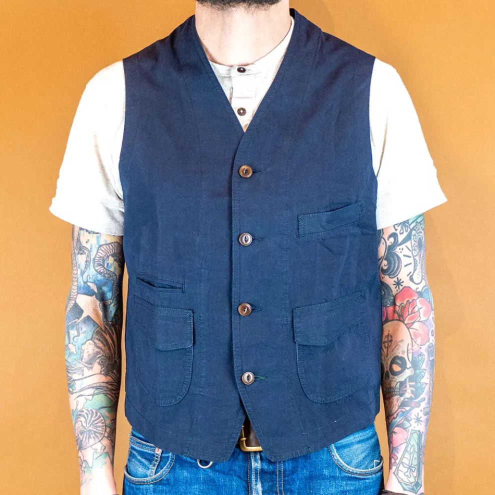 Cotton/Hemp Vest Navy