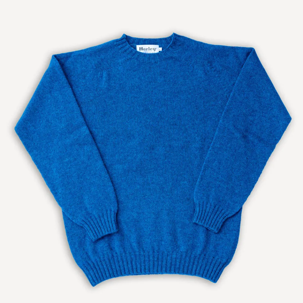 Crew Neck Sweater Super Soft Wool Atlantic Spray