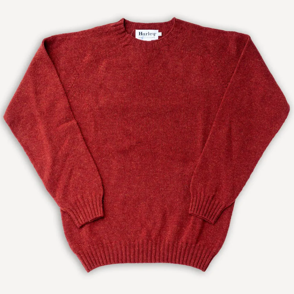 Crew Neck Sweater Super Soft Wool Blaze