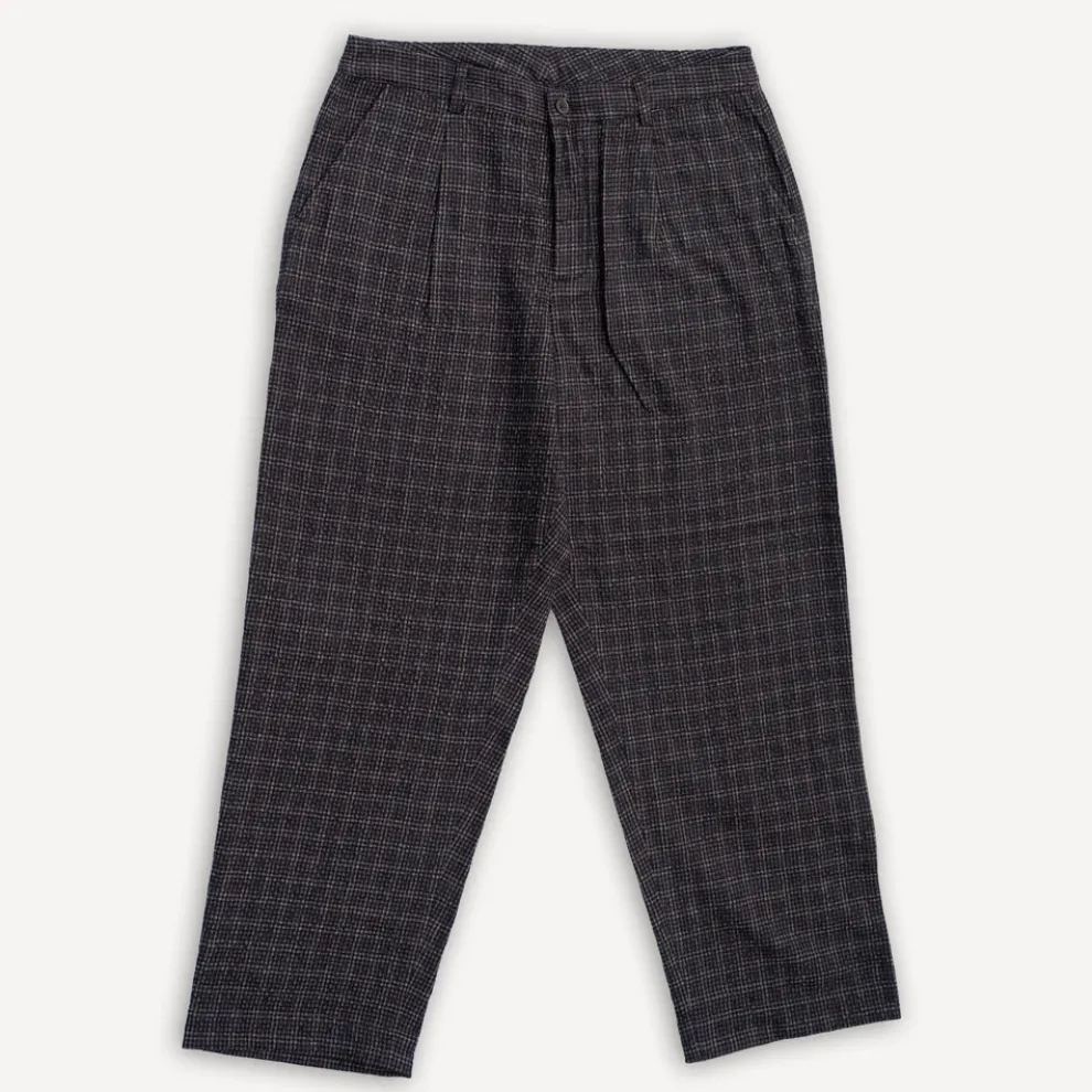 Duke Pant Cedar Check Brown