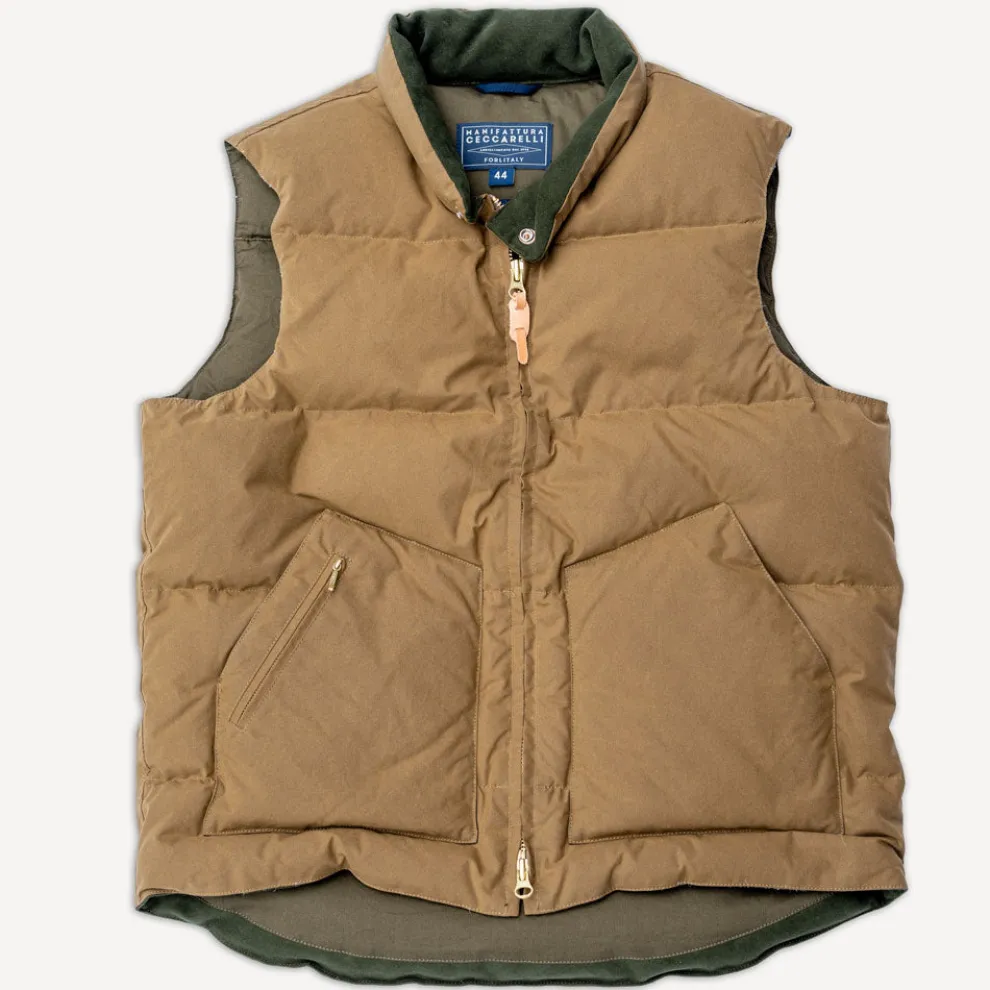 Goose Down Vest Dark Tan
