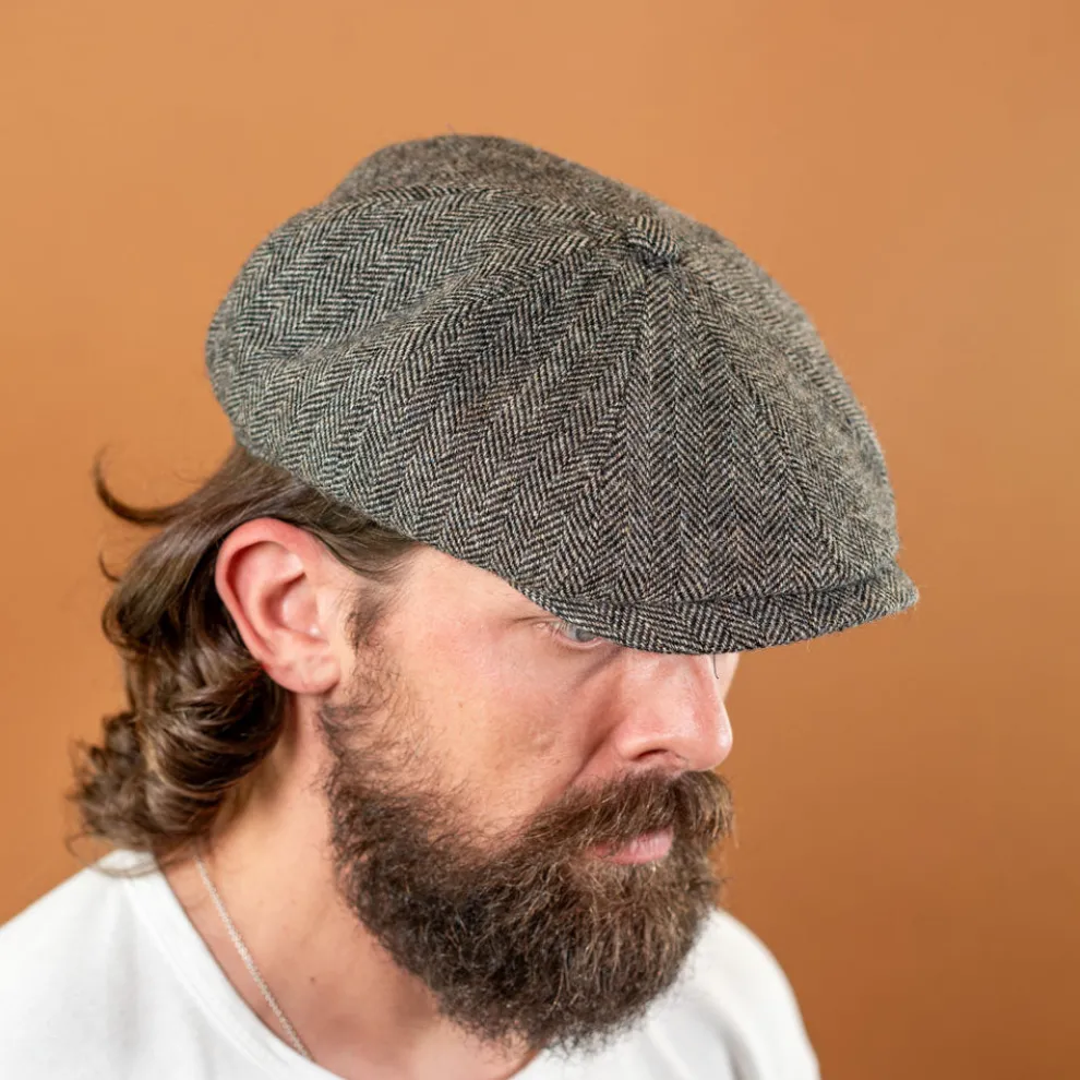 Hatteras Classic Herringbone Wool Schirmmütze Grey