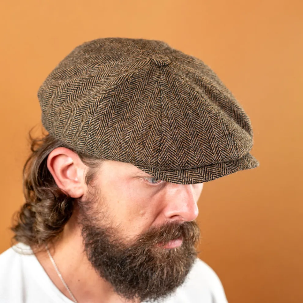 Hatteras Classic Herringbone Wool Schirmmütze Brown