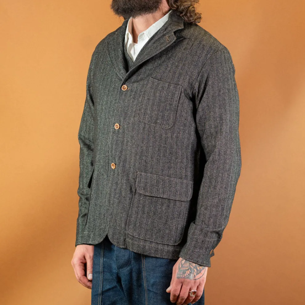 Herringbone Lawyer Jacket Grey