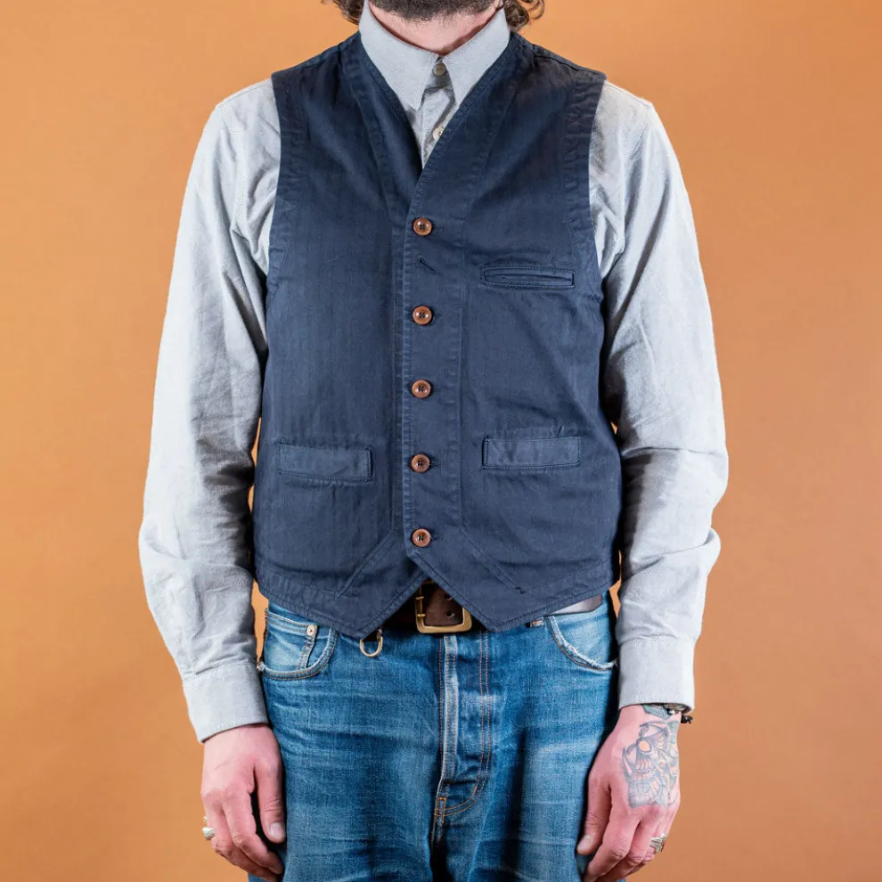 Herringbone Vest Blue