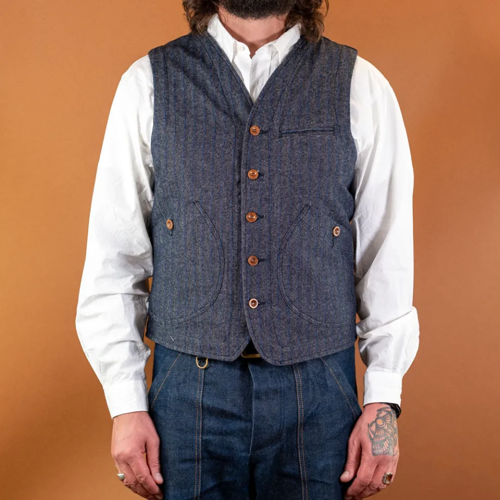 Herringbone Work Vest Blue