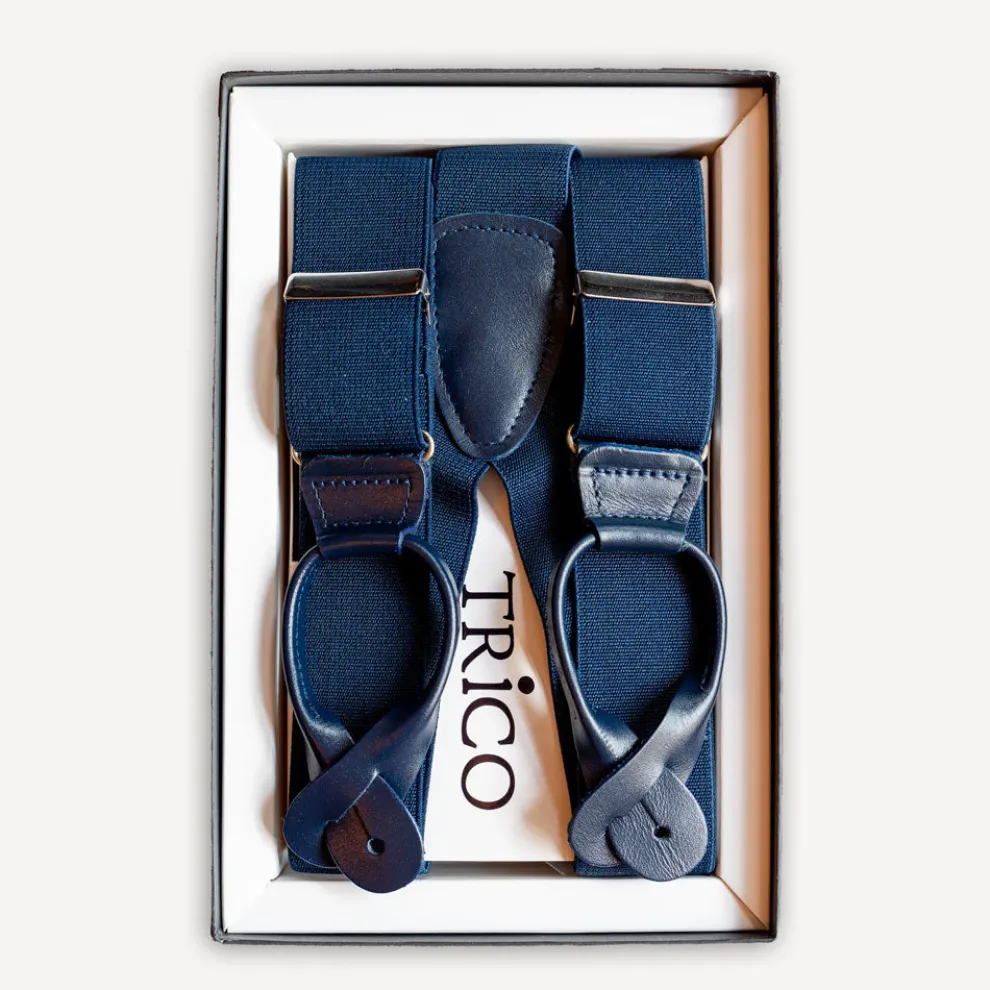 Hosenträger 36mm breit mit Rollzug Blau