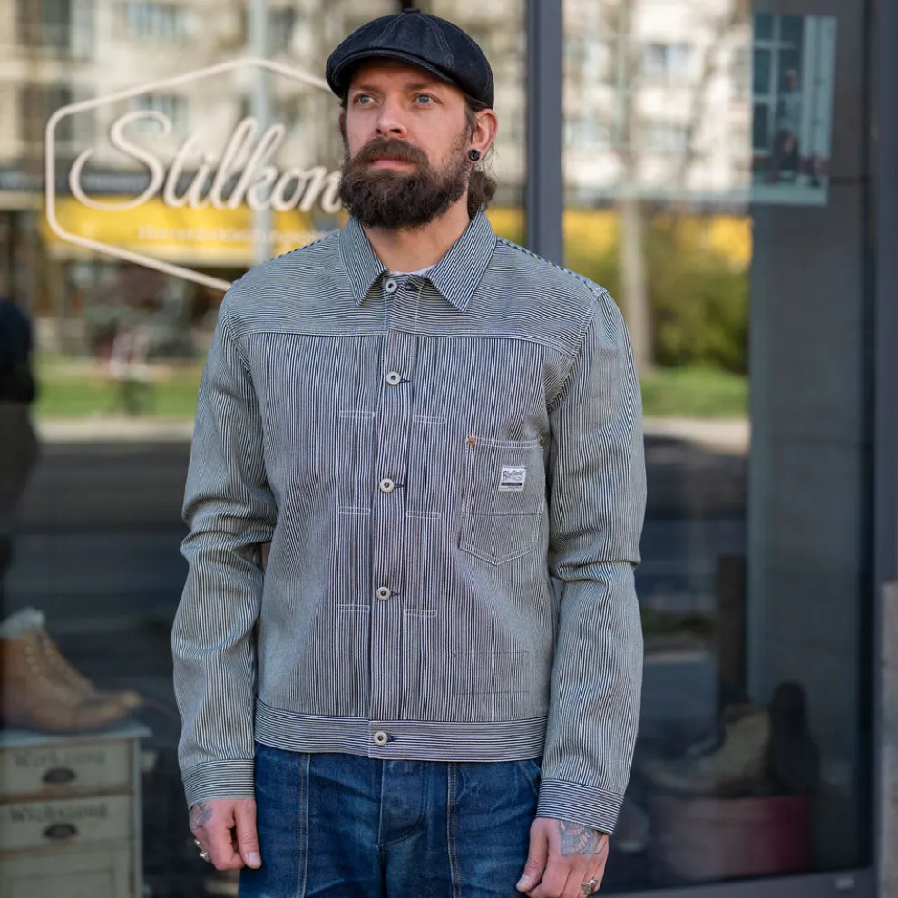 Jacket Striped White/Blue