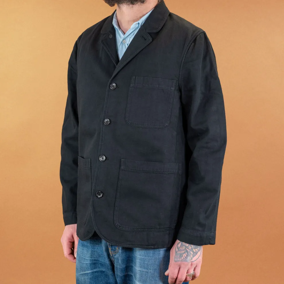 Josef Refined Workwear Jacket Black Slub