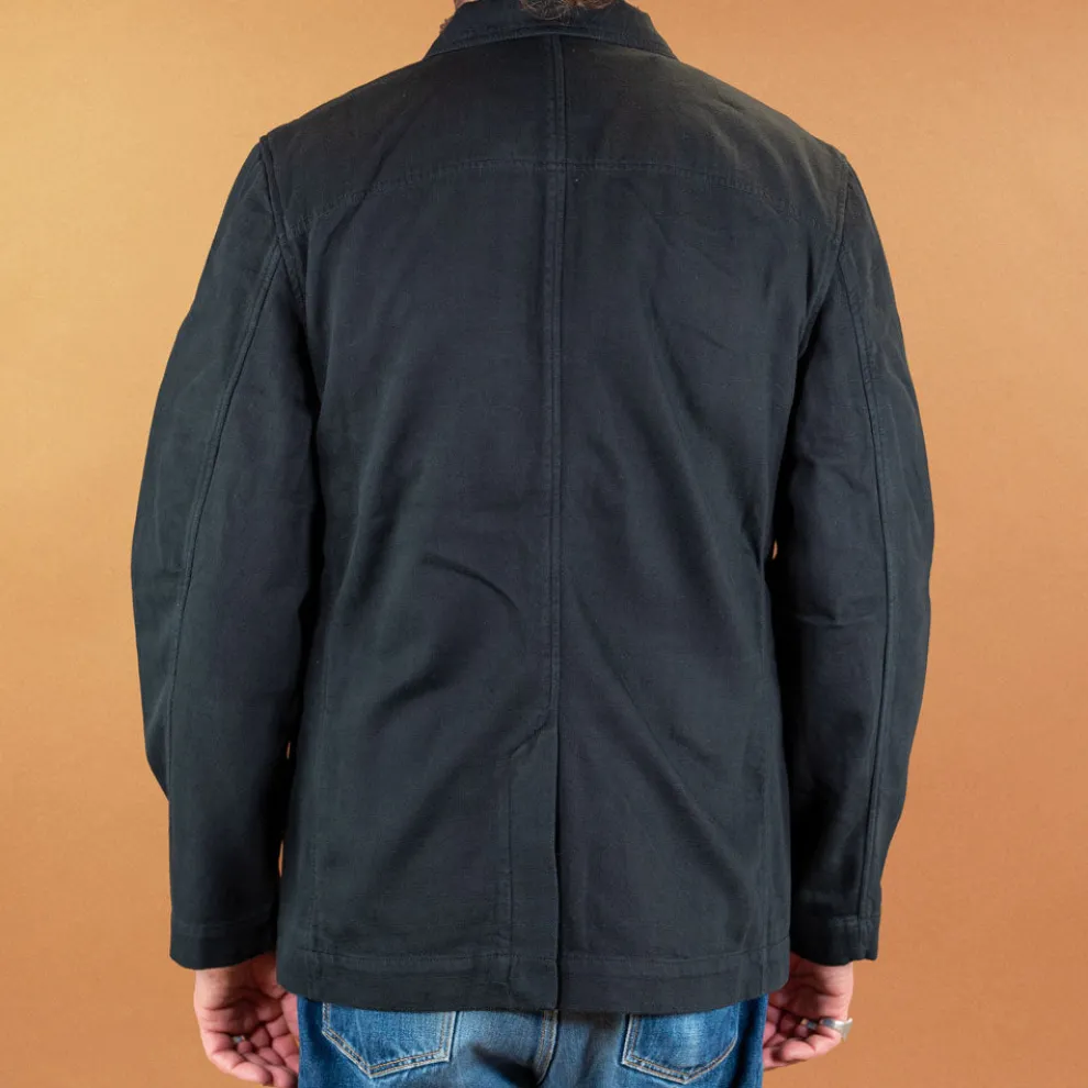 Josef Refined Workwear Jacket Black Slub