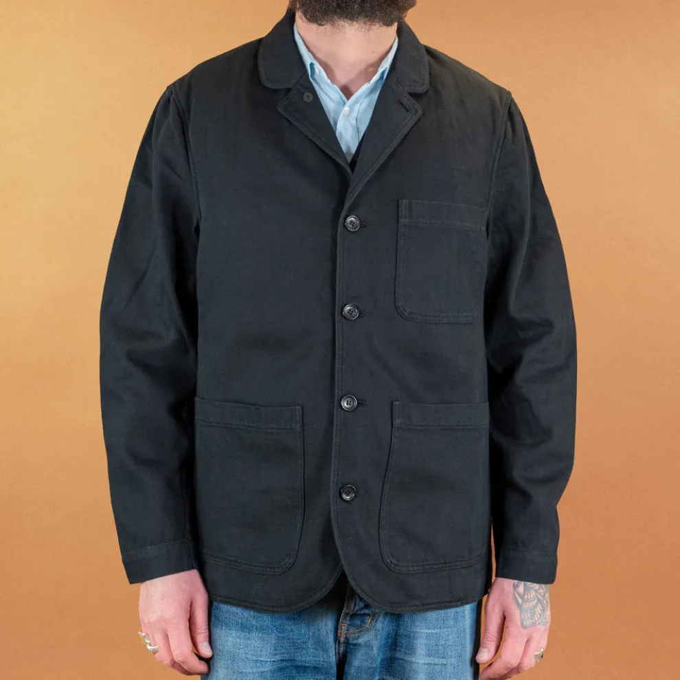 Josef Refined Workwear Jacket Black Slub