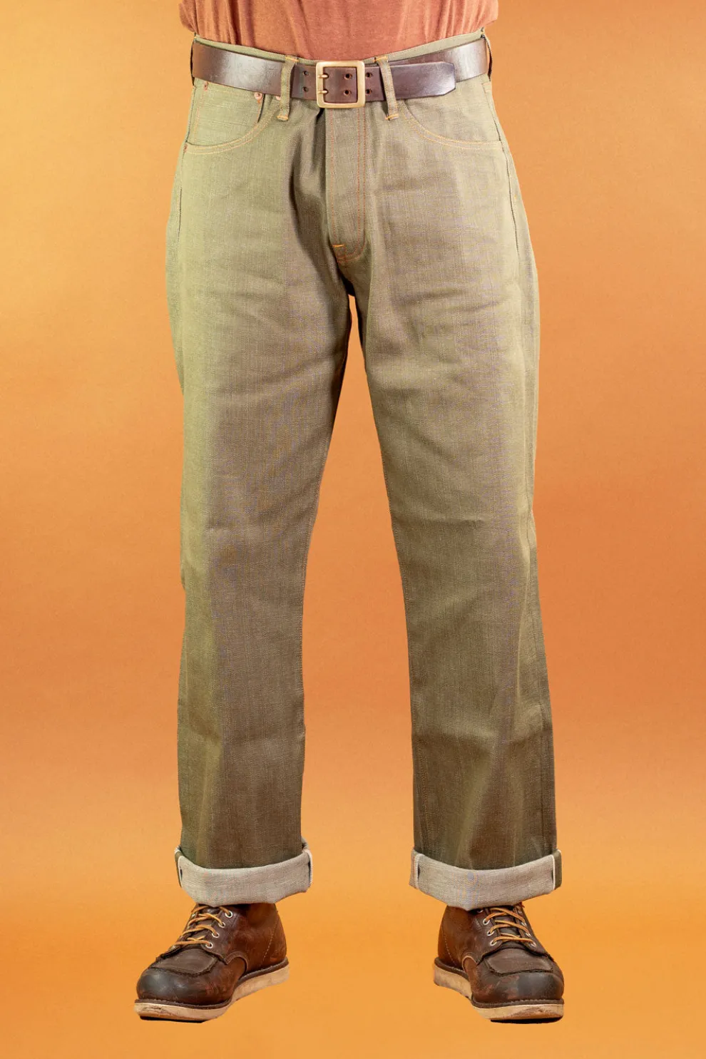 Kirk Pants Desert Moss Selvage 10,5oz Green