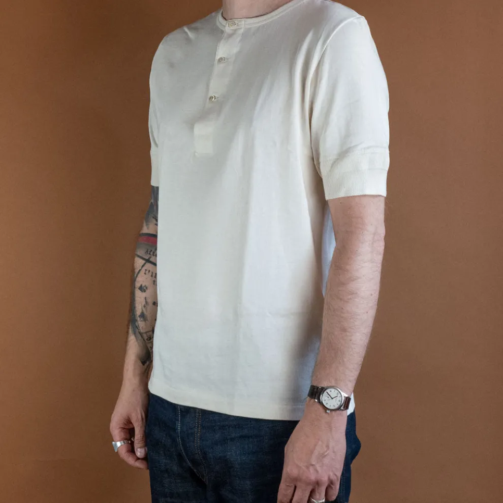 Knopfleistenhemd Kurzarm Nature