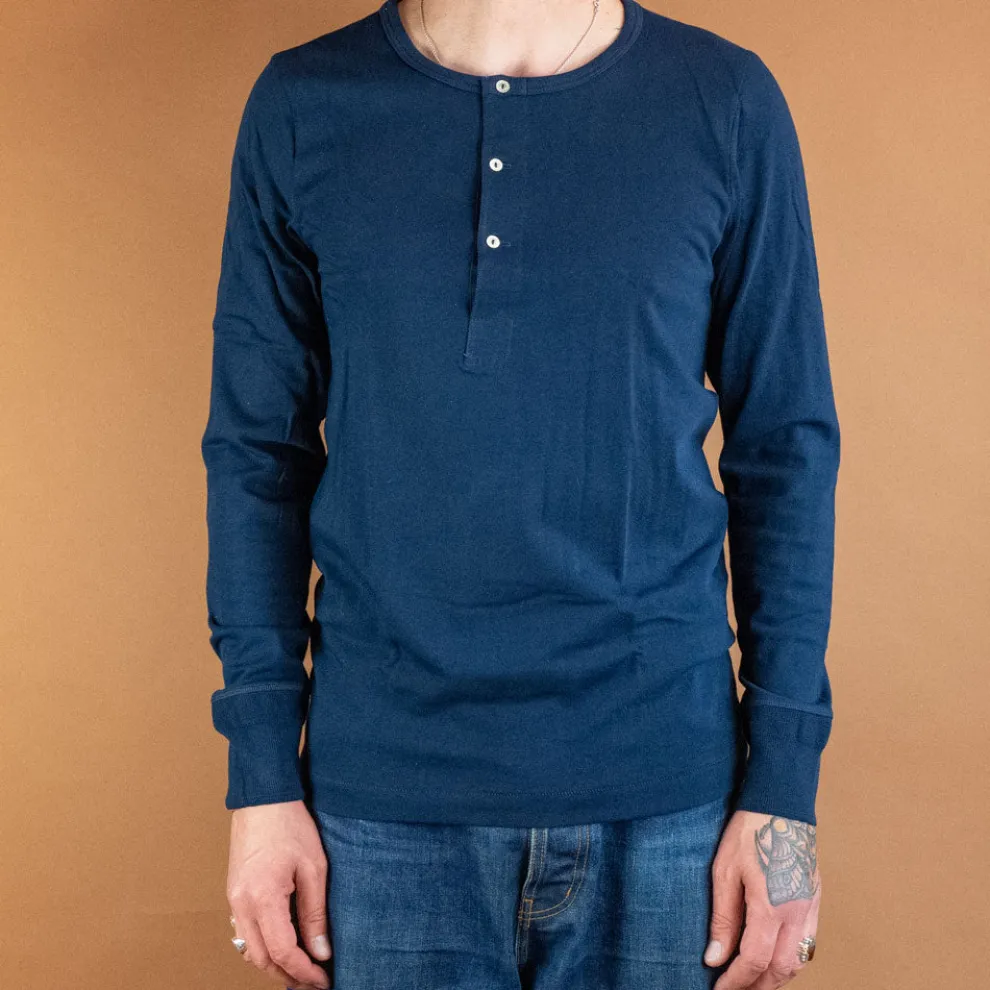 Knopfleistenhemd Langarm Inkblue