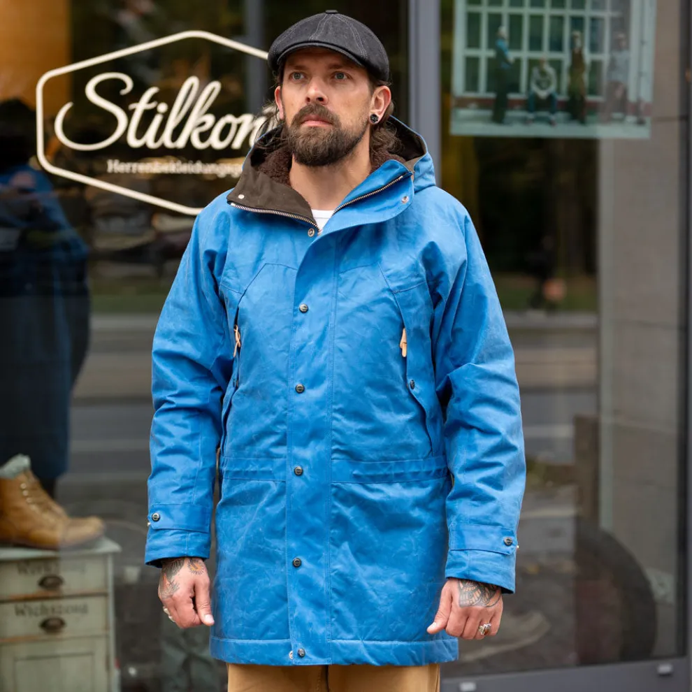 Long Mountain Jacket Waxed Mid Blue