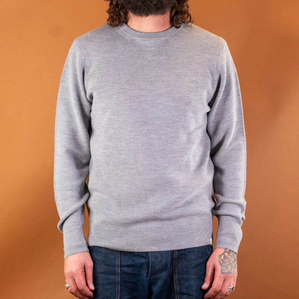 Men's Pullover Merinowolle Classic Fit Grey Melange