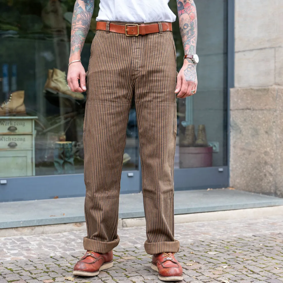 Ortega Pants Herringbone Dobby Brown