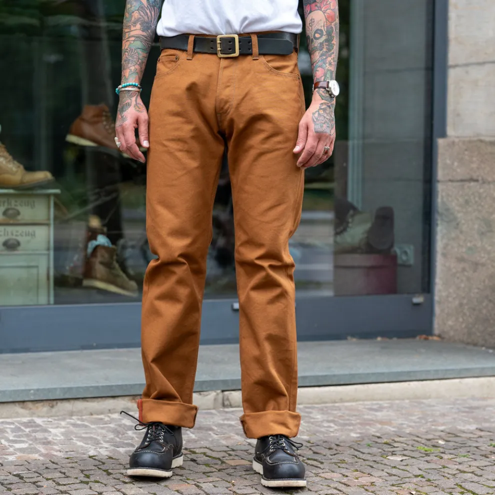 17oz Duck Straight Cut Jeans IH-634D Brown