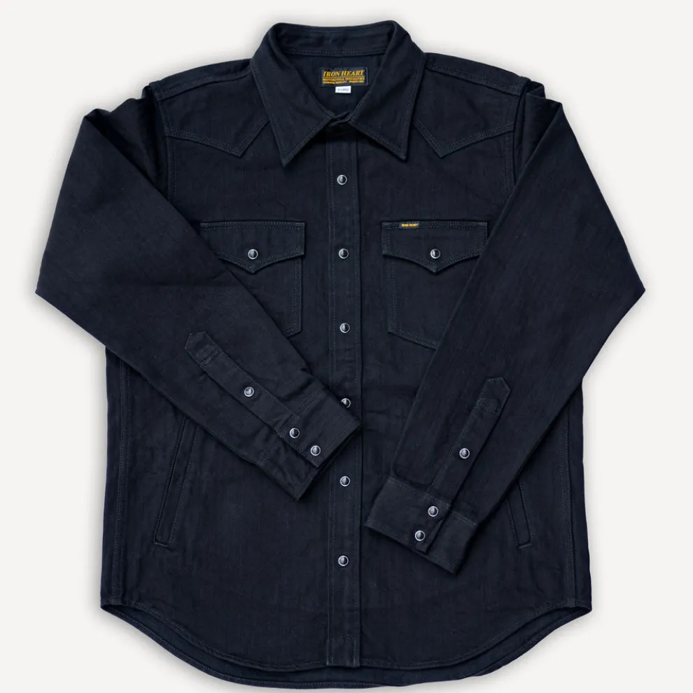 14oz. Herringbone CPO Western Shirt IHSH-410 Black