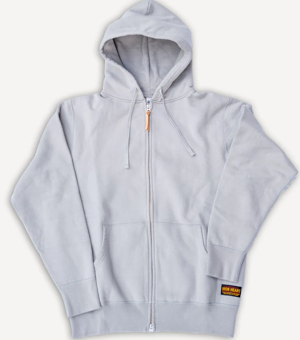 14oz Ultra Heavyweight Loopwheel Cotton Zip Up Hoodie Grey