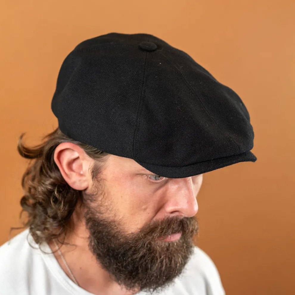 6-Panel Cap Virgin Wool/Cashmere Black