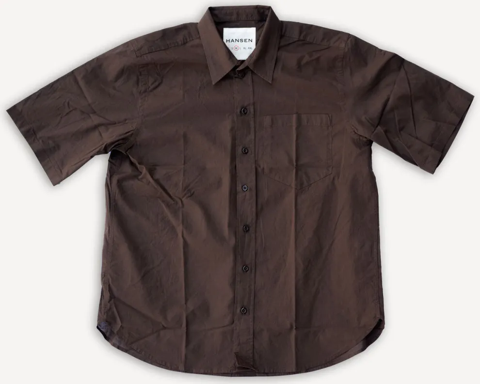Reidar Loose Fit Short Sleeve Shirt Chocolate