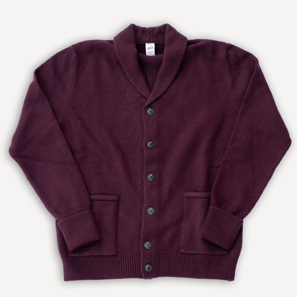 Shawl Collar Cardigan Bordeaux