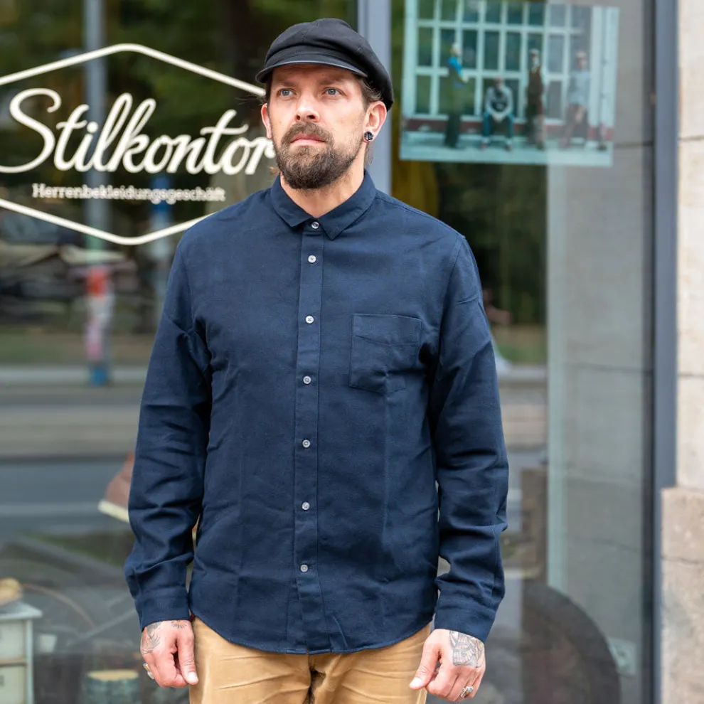 Simon Shirt Eco Flannel Deep Sea