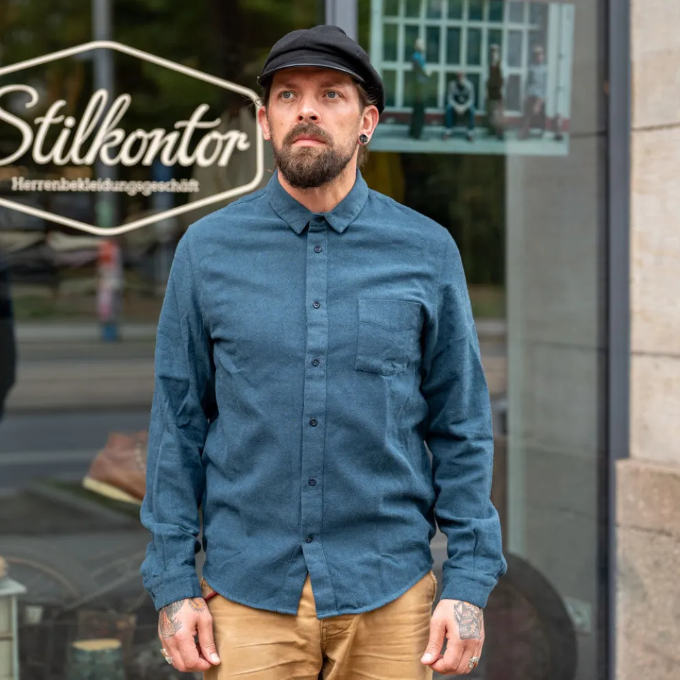 Simon Shirt Eco Flannel Ocean