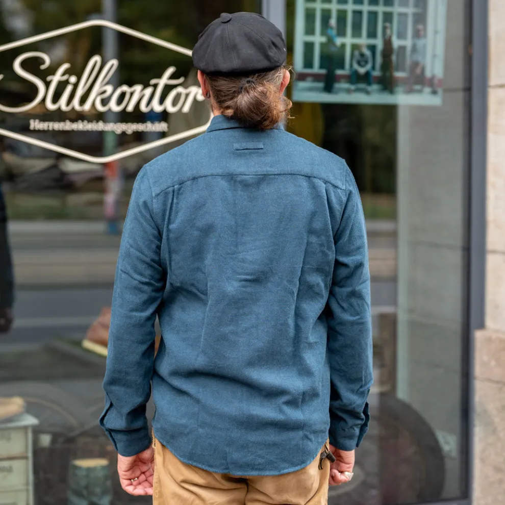 Simon Shirt Eco Flannel Ocean