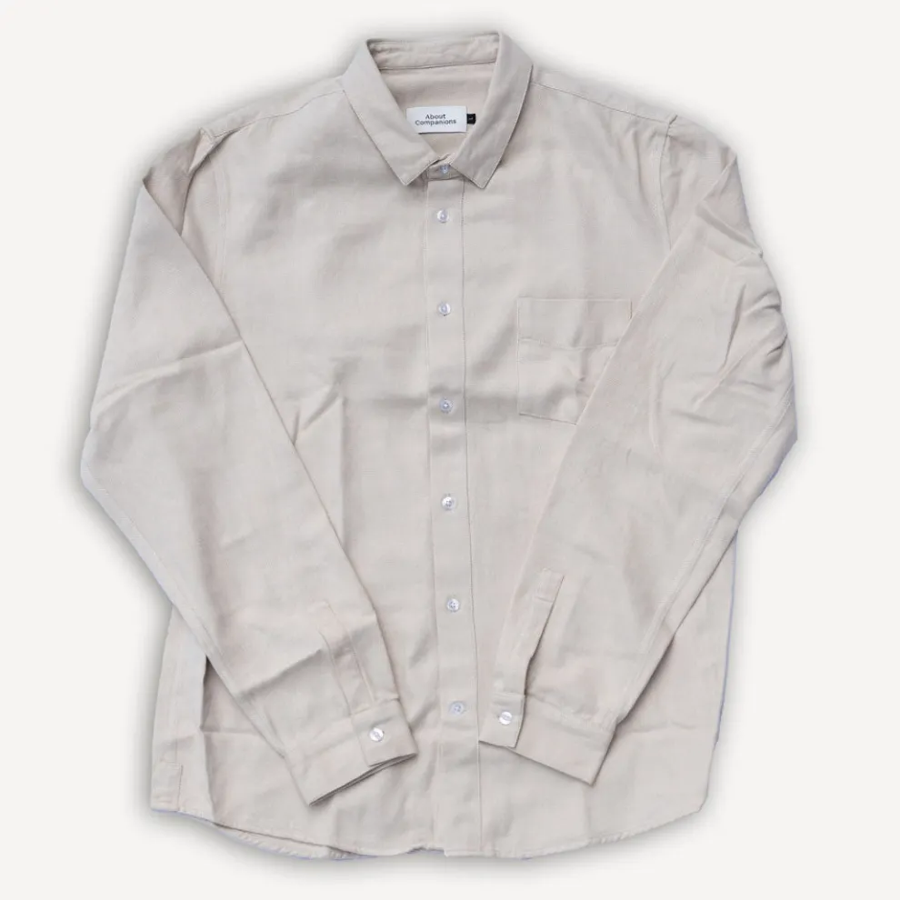 Simon Shirt Eco Flannel Light Sand