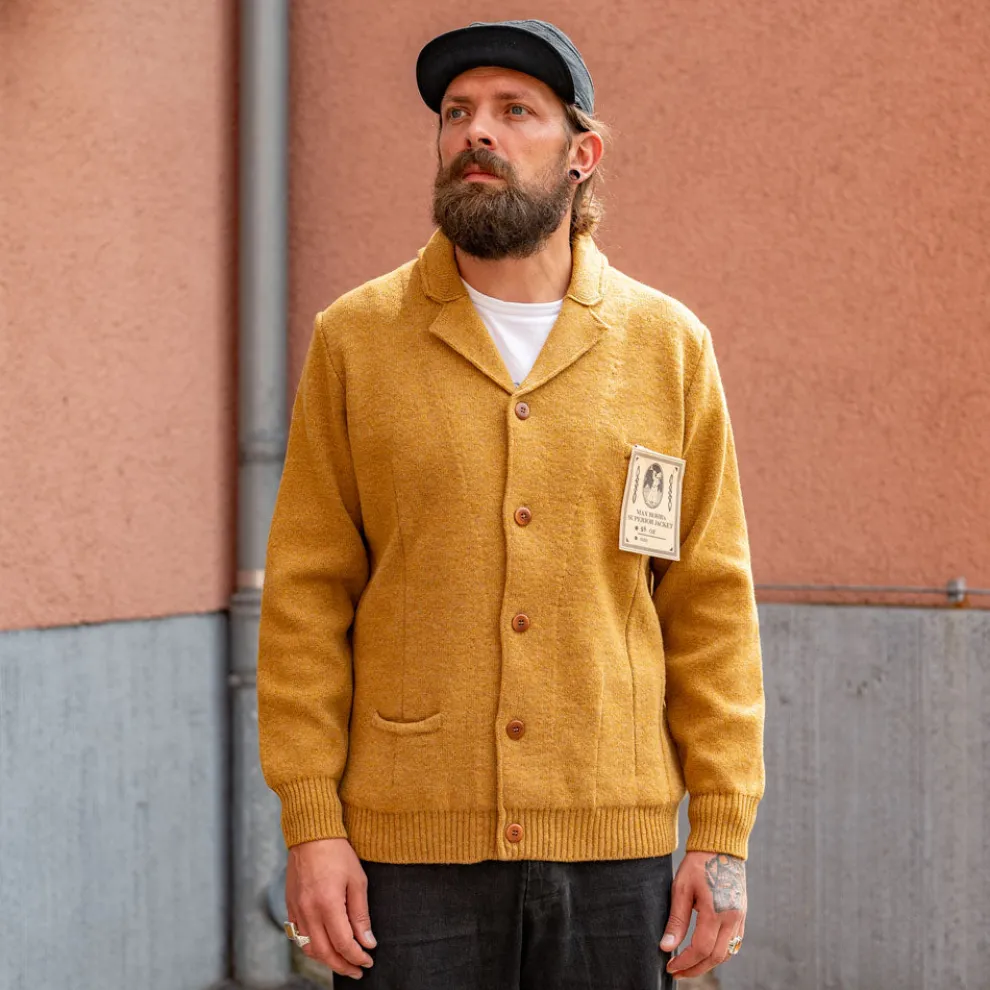 Strickjacke Max 3 18 Oz. Ocker