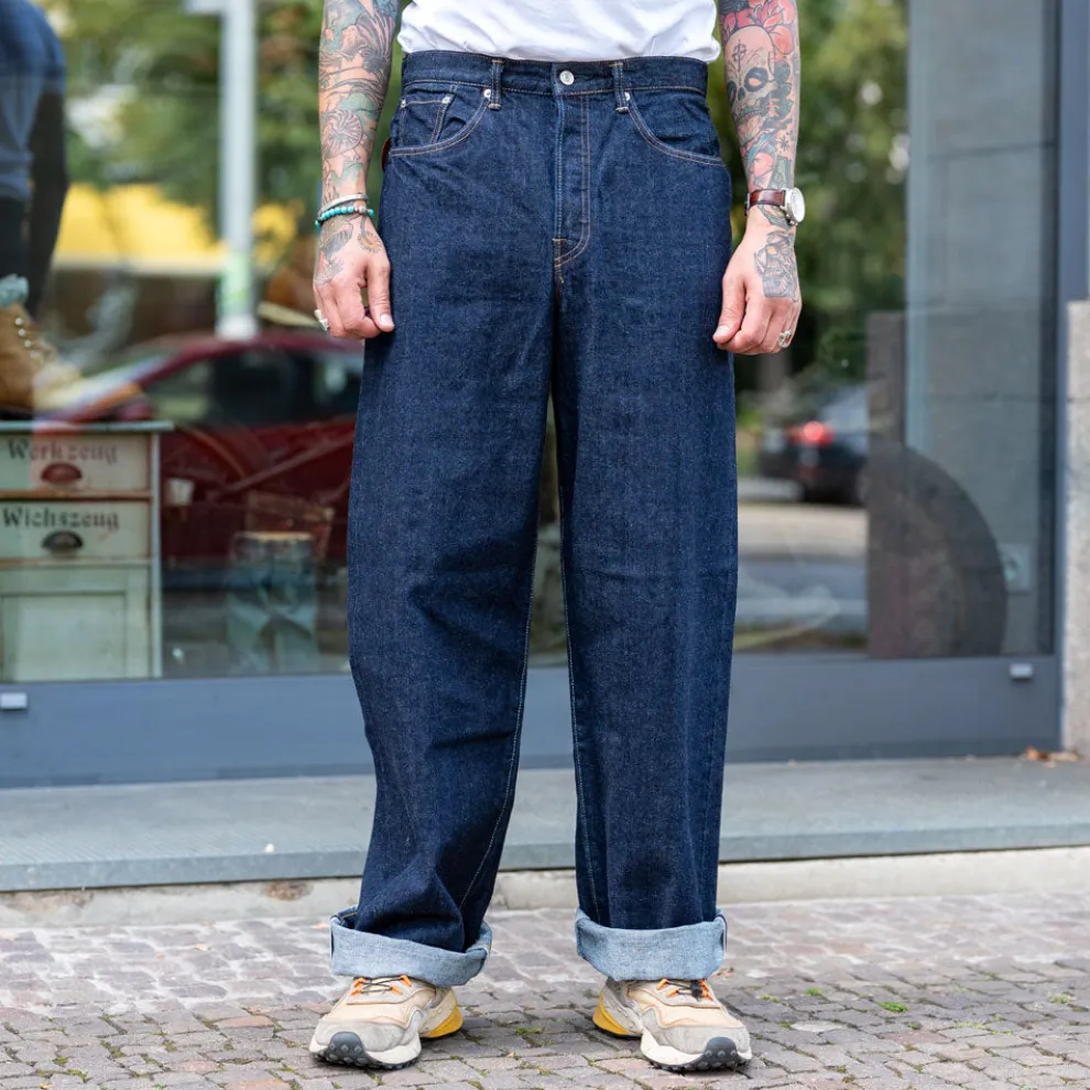 Wide Pant Kurabo Red Selvedge 14oz Blue Rinsed