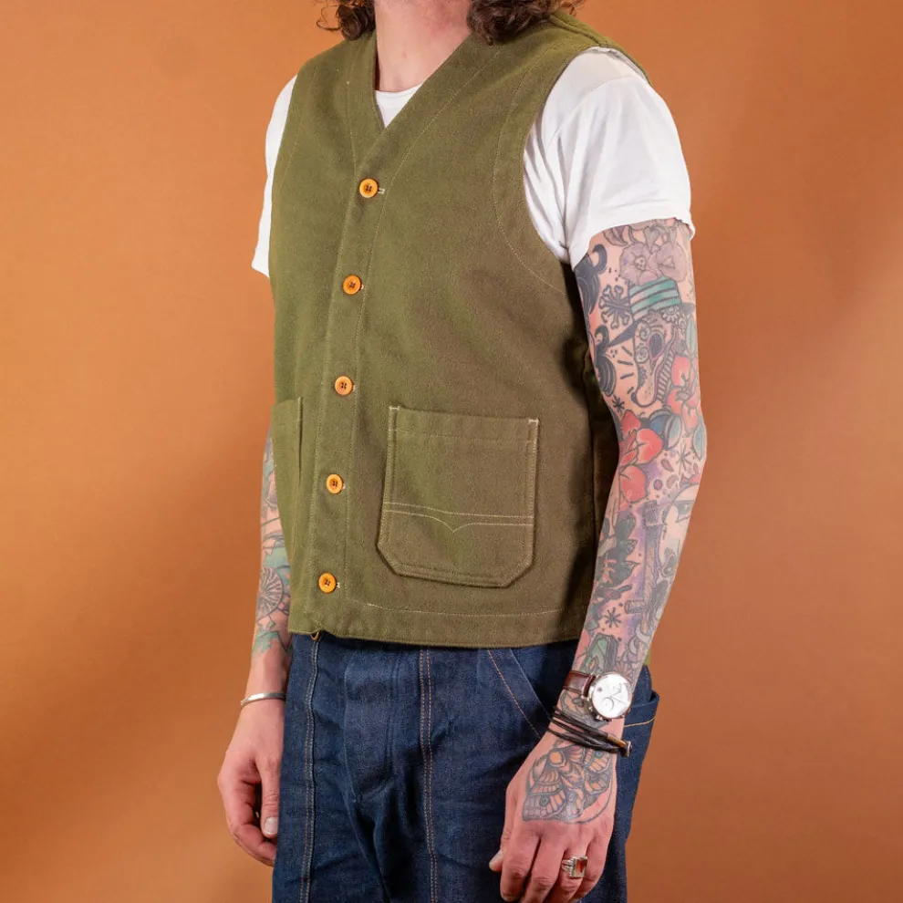 Wool Vest Green